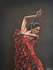Dancer Canvas Paintings - Flamenco Dancer 3